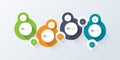 Minimal infographic step by step . long shadow design