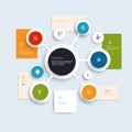 Minimal Infographics elements design . Abstract circles and squares infographic template with place for your content