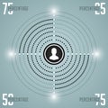 Business Infographics Design Template. Vector Elements. Minimal Dotted Pie Chart Diagram Illustration. EPS10
