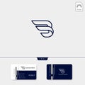 minimal initial B wings logo template vector illustration, get free business card design template