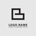 minimal initial letter B box logo icon Royalty Free Stock Photo