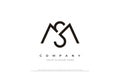 Initial Letter SM Logo or MS Monogram Logo Design Vector