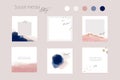 Minimal Instagram social media story post feed branding background or web banner template. pink nude pastel gold watercolor