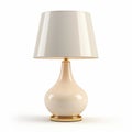 Minimal Ivory Lamp With Gold Base - Realistic And Detailed Rendering Royalty Free Stock Photo