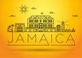 Minimal Jamaica City Linear Skyline with Typographic Design