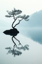 minimal japanes vertical art, zen, high qulaity Royalty Free Stock Photo