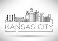 Minimal Kansas Linear City Skyline with Typographic Design