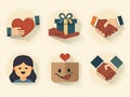 Minimal kindness day icon set Royalty Free Stock Photo