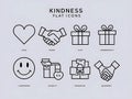 Minimal kindness day icon set Royalty Free Stock Photo