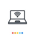 Minimal labtop icon,Vector and Illustration Royalty Free Stock Photo