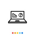 Minimal labtop icon,Vector and Illustration Royalty Free Stock Photo