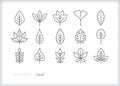 Leaf icons from different types of trees Royalty Free Stock Photo