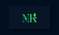 Minimal leaf style Initial NK logo