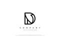 Minimal Letter DN Logo or ND Monogram Logo Design