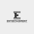 minimal letter E cinema simple logo template vector illustration icon element Royalty Free Stock Photo