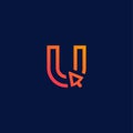 Minimal letter U logo template shape. Corporate branding identity with line logo elements vector graphic