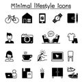 Minimal lifestyle, Hipster icons set vector illustration graphic design Royalty Free Stock Photo