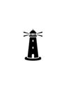 Minimal Lighthouse Icon Silhouette on Black Background Royalty Free Stock Photo