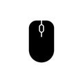 Minimal Line Art Computer Mouse Icon on Black Background, Outline Royalty Free Stock Photo