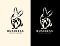 Minimal Lineart Outline Rabbit Icon Logo Design | Creative Rabbit Logo Design Royalty Free Stock Photo