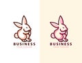 Minimal Lineart Outline Rabbit Icon Logo Design | Creative Rabbit Logo Design Royalty Free Stock Photo