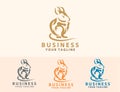 Minimal Line art Outline Rat Icon Logo Design.. Royalty Free Stock Photo