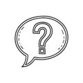 Minimal Line Art of a Question Bubble Royalty Free Stock Photo