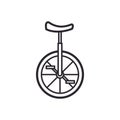 Minimal Line Art Unicycle Icon for Design and Illustration Royalty Free Stock Photo