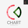 Minimal line design logo, chart, graph icon Royalty Free Stock Photo