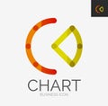 Minimal line design logo, chart, graph icon