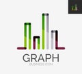 Minimal line design logo, chart, graph icon Royalty Free Stock Photo
