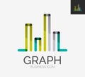 Minimal line design logo, chart, graph icon Royalty Free Stock Photo