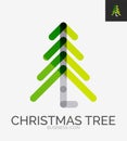 Minimal line design logo, Christmas tree icon Royalty Free Stock Photo