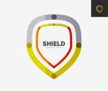 Minimal line design logo, shield icon Royalty Free Stock Photo