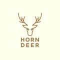 Minimal line head deer horns logo Royalty Free Stock Photo