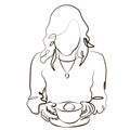 Minimal line women illustration sketch Royalty Free Stock Photo