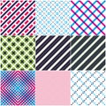 Minimal lines vector seamless patterns set, abstract backgrounds Royalty Free Stock Photo