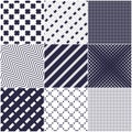 Minimal lines vector seamless patterns set, abstract backgrounds collection. Simple geometric designs. Seamless lines vector Royalty Free Stock Photo