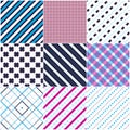 Minimal lines vector seamless patterns set, abstract backgrounds collection. Simple geometric designs. Seamless lines vector Royalty Free Stock Photo