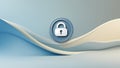 Minimal Lock Icon with Soft Pastel Waves â Cybersecurity Concept Background Royalty Free Stock Photo