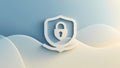Minimal Lock Icon with Soft Pastel Waves â Cybersecurity Concept Background Royalty Free Stock Photo