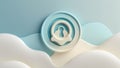 Minimal Lock Icon with Soft Pastel Waves â Cybersecurity Concept Background Royalty Free Stock Photo