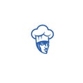 Minimal logo of angry chef vector illustration Royalty Free Stock Photo