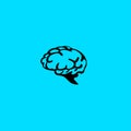 Minimal logo of human brain vector illustration. Royalty Free Stock Photo