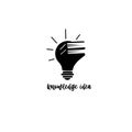 Minimal Logo Combination Of Book And Bulb Vector Illustration.