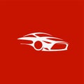 Minimal logo of luxury sports car vector illustration Royalty Free Stock Photo