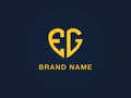 Minimal love initial letter EG logo