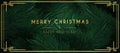 minimal merry christmas banner with gold ornaments vector illustration