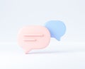 Minimal message bubbles composition. 3d rendering. Royalty Free Stock Photo