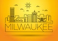 Minimal Milwaukee Linear City Skyline with Typographic Design